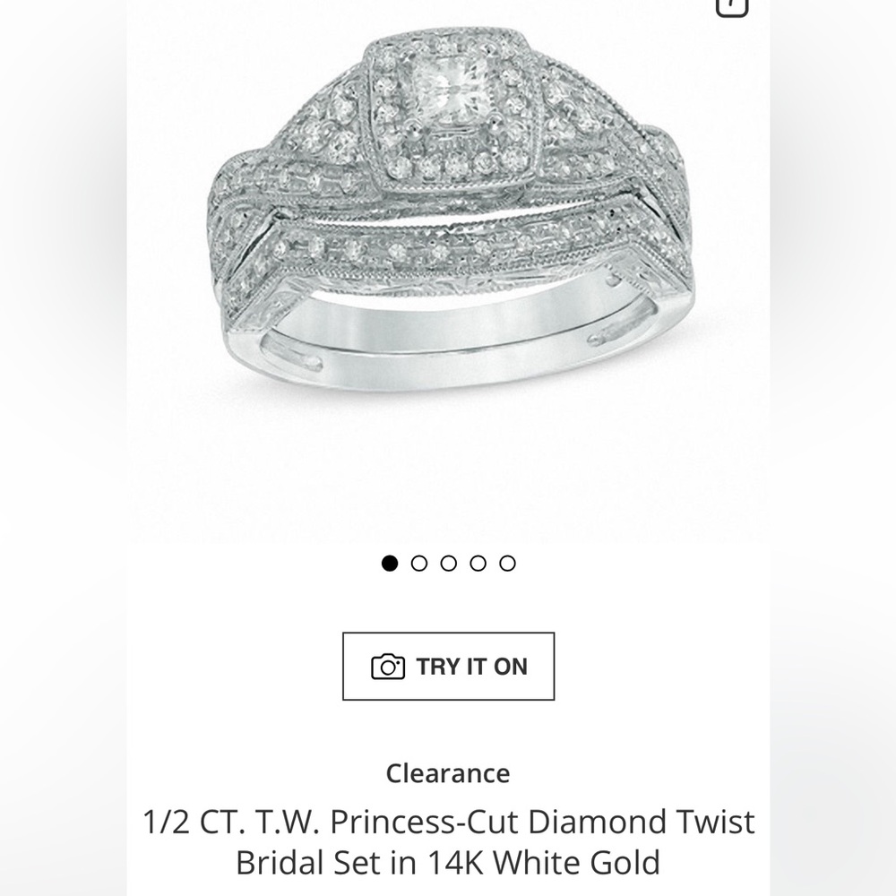 Certified 1/2 CT. Princess-Cut Diamond Twist 14K White Gold Diamond Ring